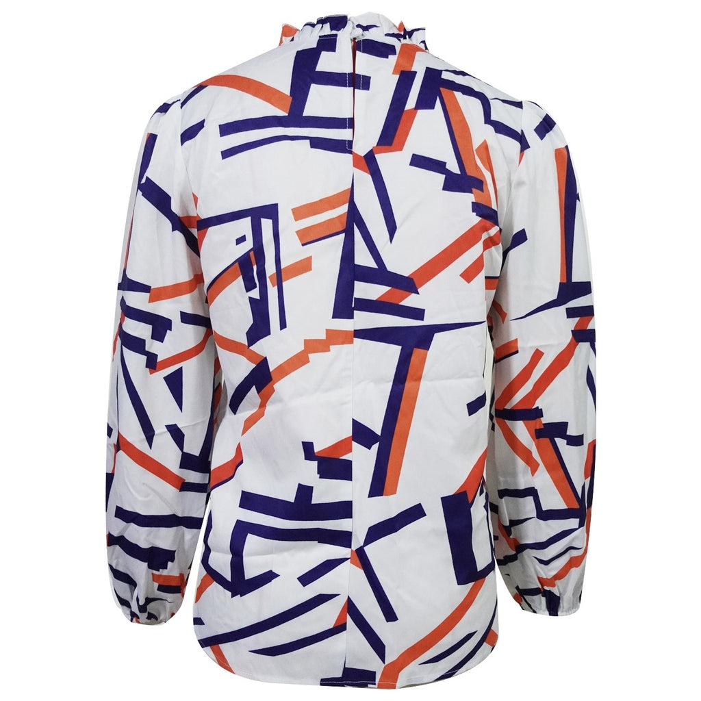 Ladies' Fashionable And Elegant Casual Printed Long Sleeved Shirt Top With Elegant Orientation
