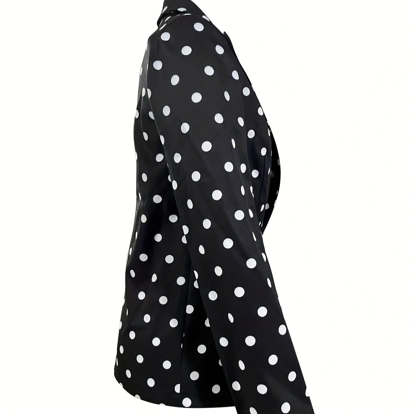 Ladies' Casual Office Anniversary Jacket With Polka Dot Print Front Opening Breathable Fashion Regular Edition Long Sleeved Suit Jacket