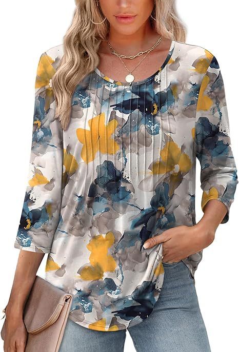 New Women's Long Sleeved Top, Fashionable And Casual Pleated Low Round Neck Women's T-shirt