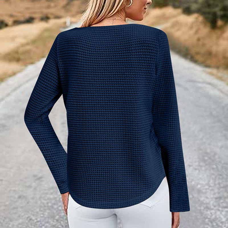 Women's Lace Trim Round Collar Long Sleeves T-Shirt, Breathable Stretch Casual Top For Spring Autumn Blouse & Daily Chic