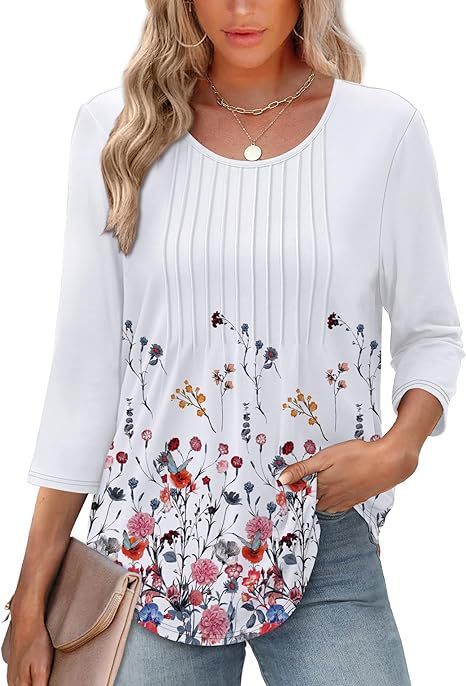 New Women's Long Sleeved Top, Fashionable And Casual Pleated Low Round Neck Women's T-shirt