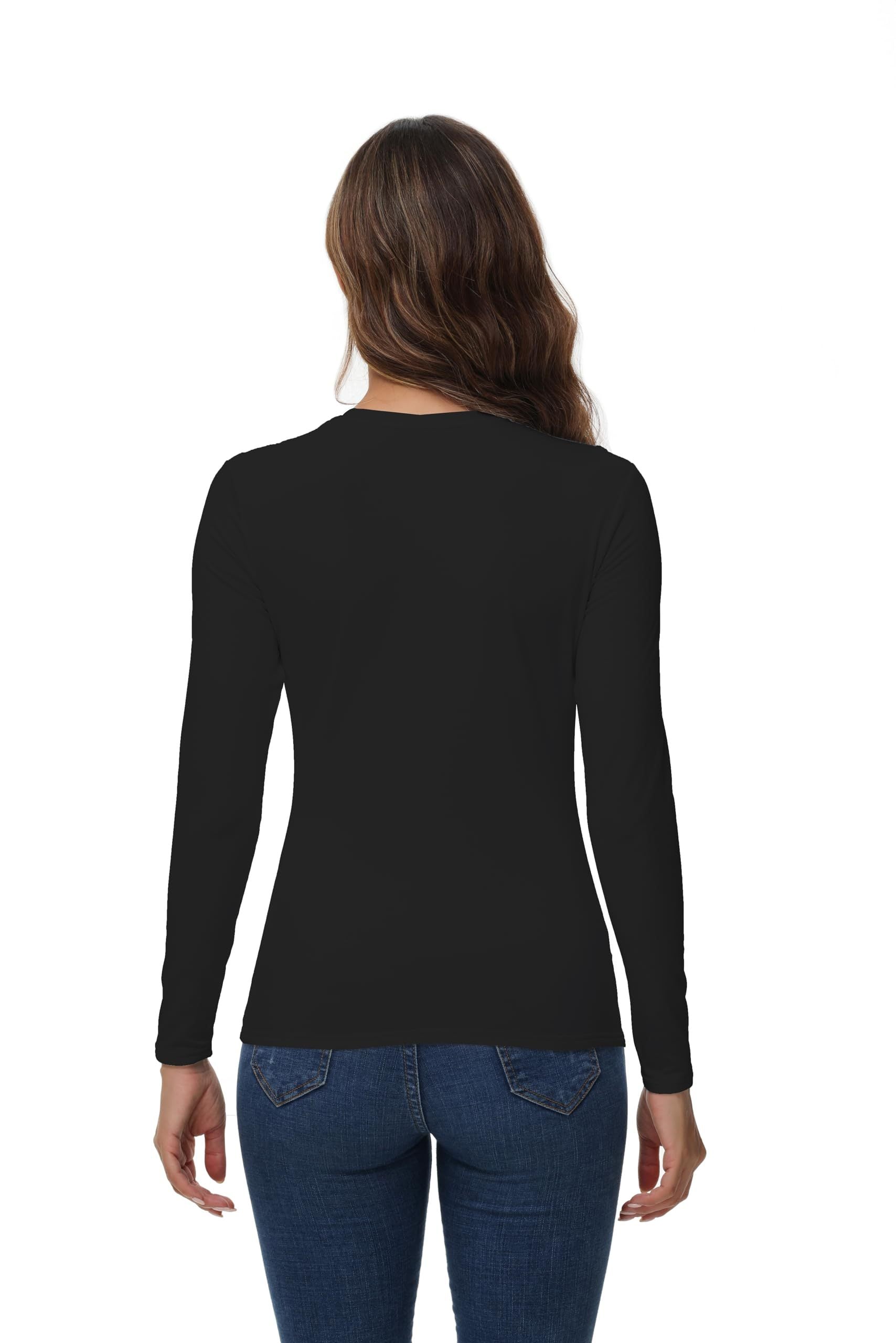 A Solid-colored Long-sleeved Top For Ladies