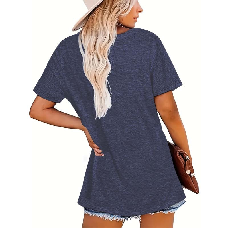 Women's Yellow Floral Print Short Sleeve Tee - Summer Round Neck Casual Top