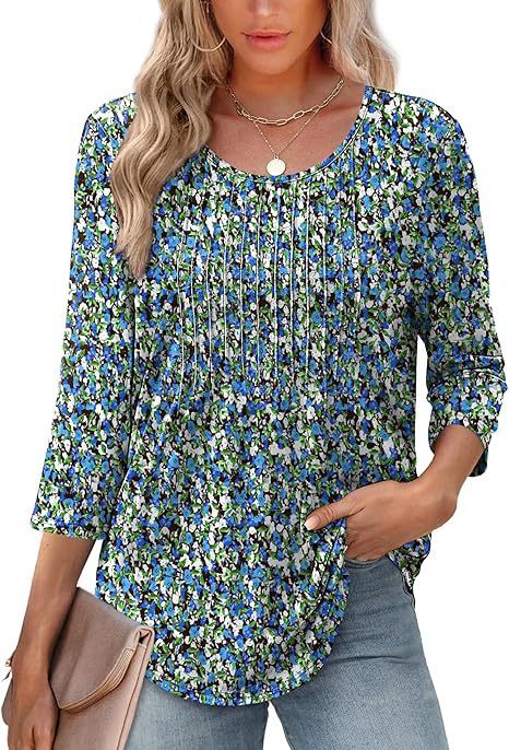 New Women's Long Sleeved Top, Fashionable And Casual Pleated Low Round Neck Women's T-shirt