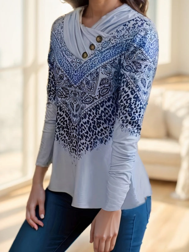 Women's Vintage Ethnic Floral Print T-Shirt