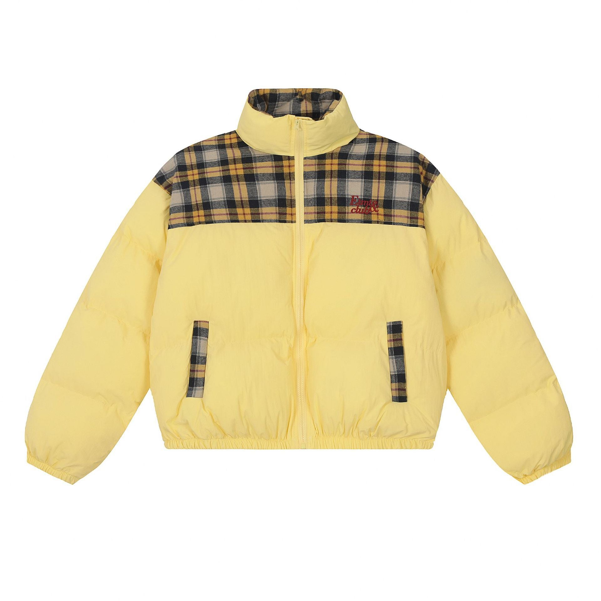 Sweet Girl Plaid Stitching High Quality Cotton Coat Jacket