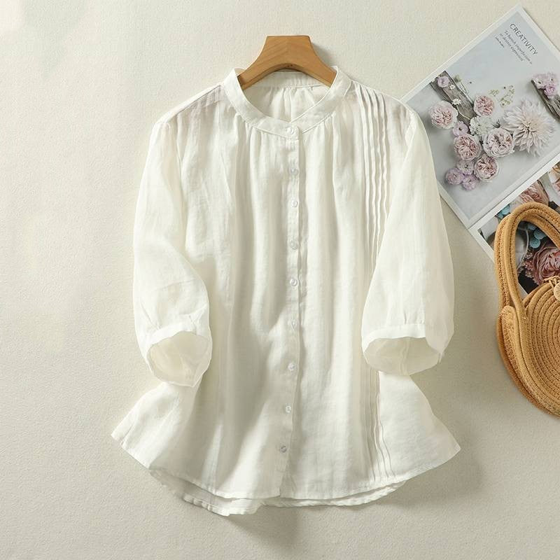 Top Stand Collar Casual Simple Loose