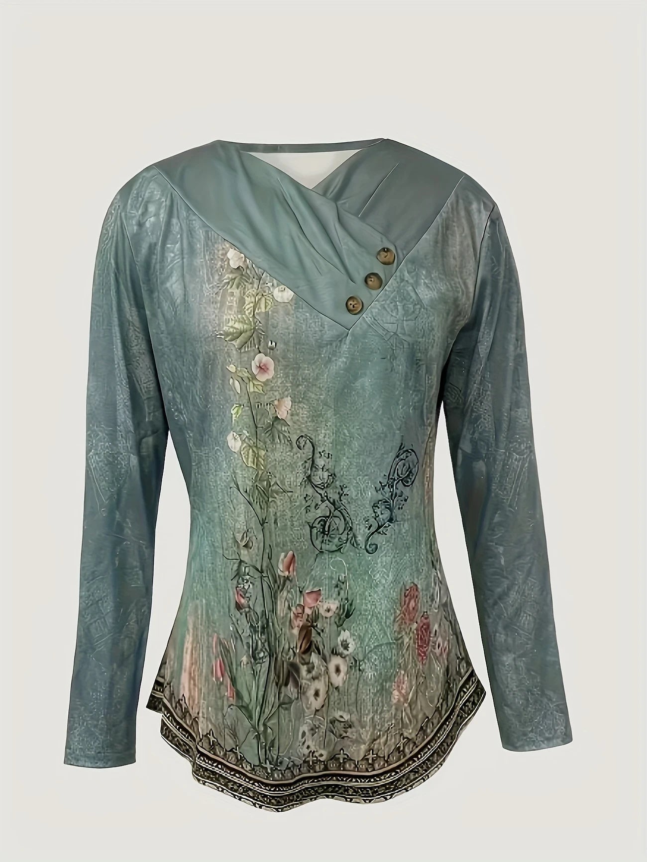 Women's Vintage Ethnic Floral Print T-Shirt