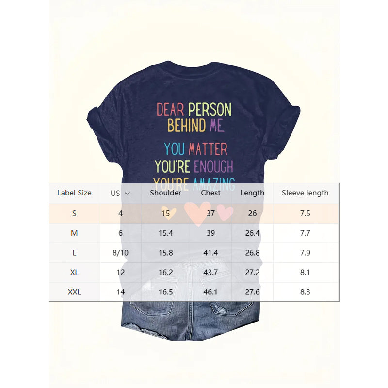 Women'S Casual Crew Neck T-Shirt With Inspirational Message, Short Sleeve Top For Summer
