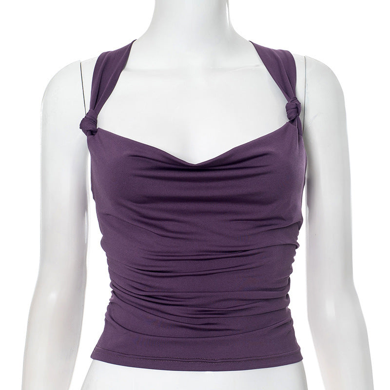 Women's Pleated Cross Cool Spicy Backless Underwaist