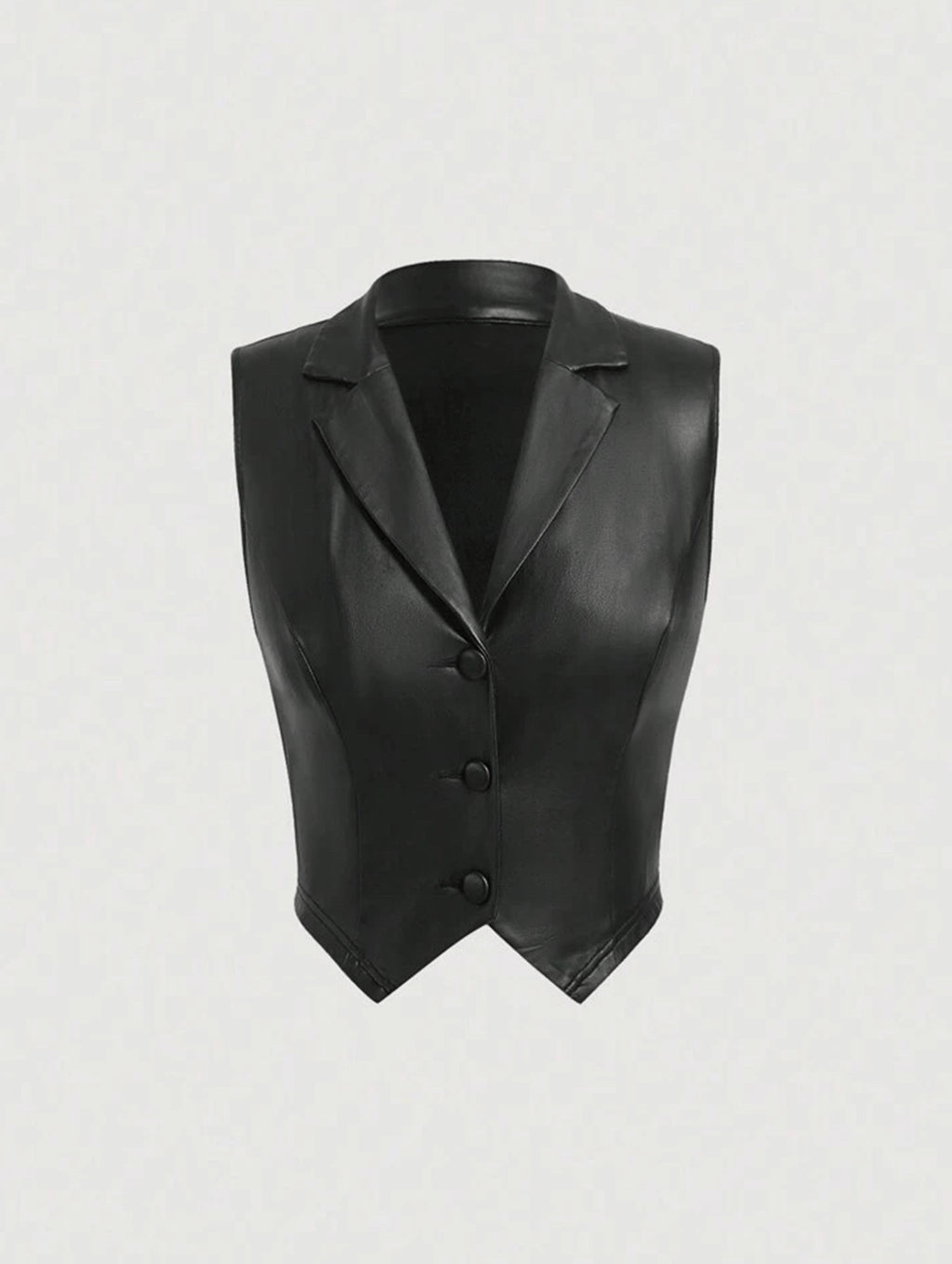 Leather Suit Collar Short Shipment Button Vest