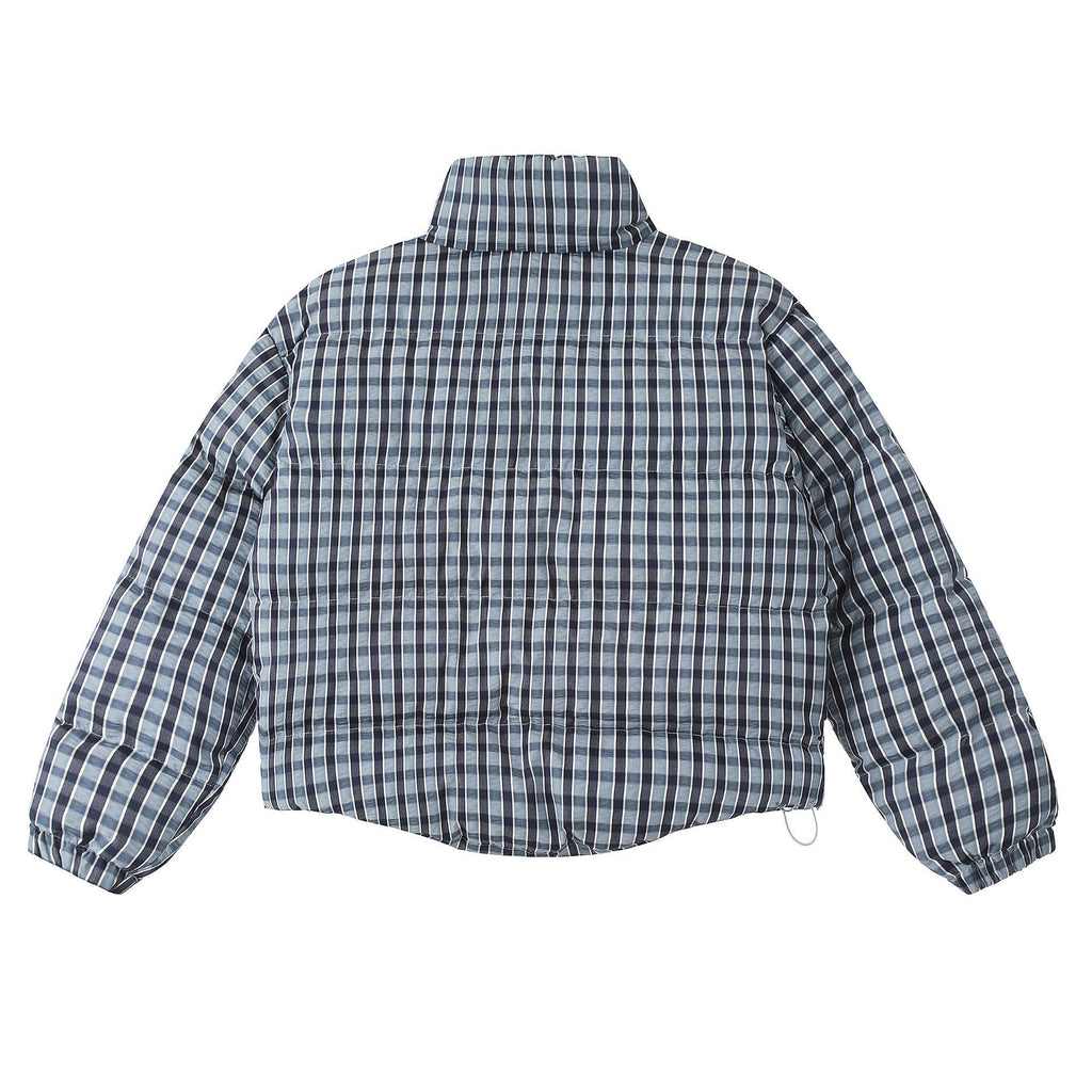 American Retro Trendy Simple Plaid Stand Collar Niche Casual Warm Cotton Coat