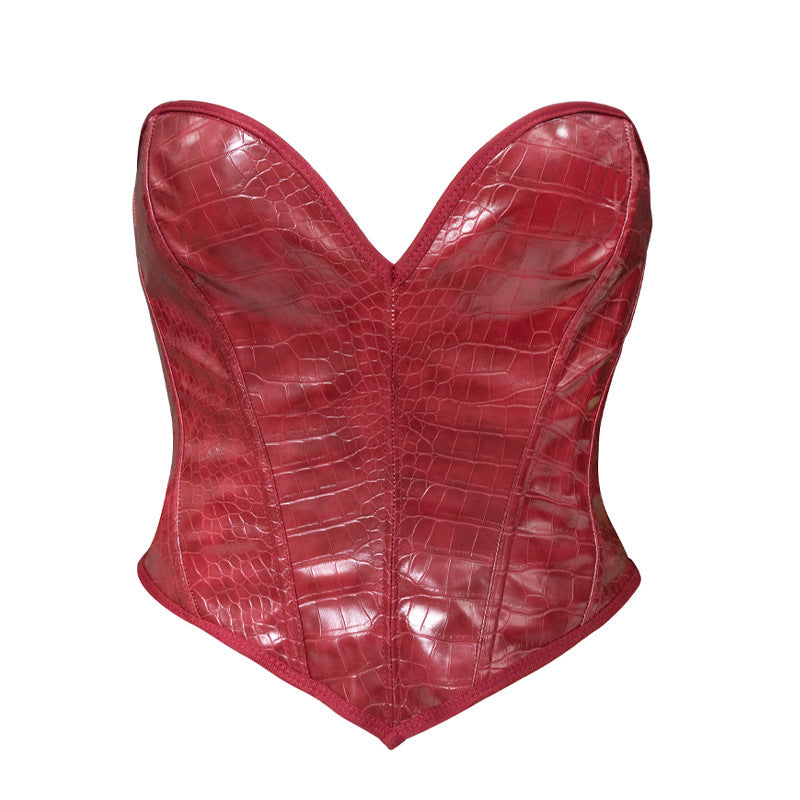 Vintage Leather Court Style Corset Belt Top