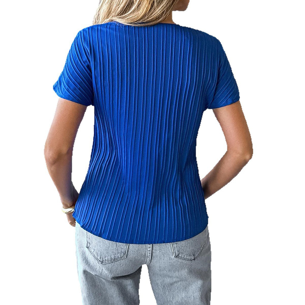European And American Leisure Simple Style Solid Color T-shirt Vest Women's Shirt
