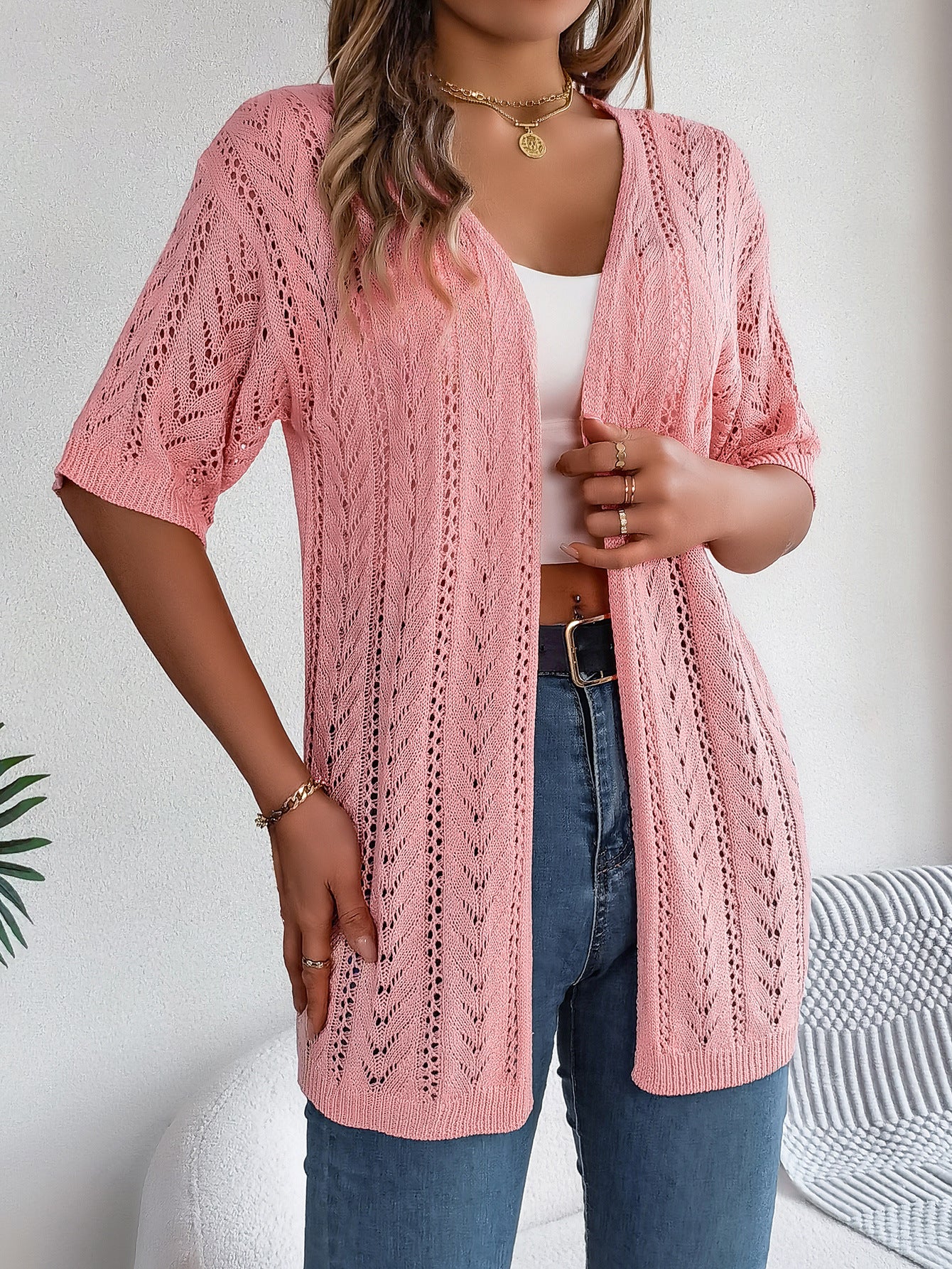 Women's Hollow Knitted Sun Protection Shirt