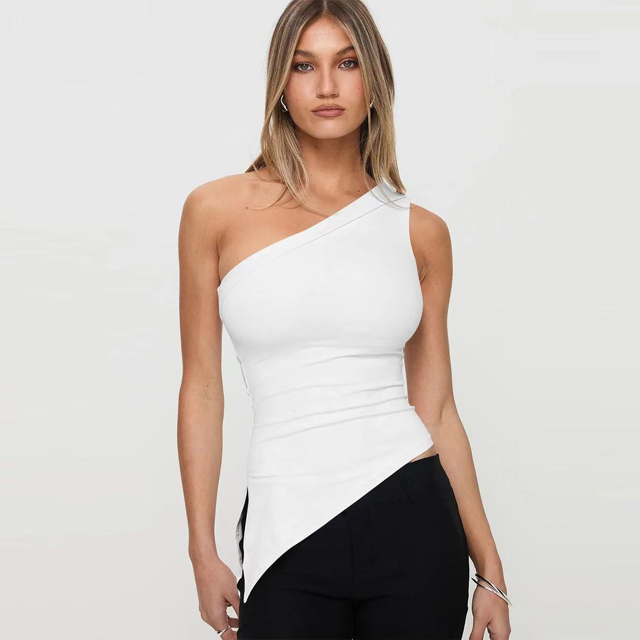 Women's Irregular Slit Design High-grade Top