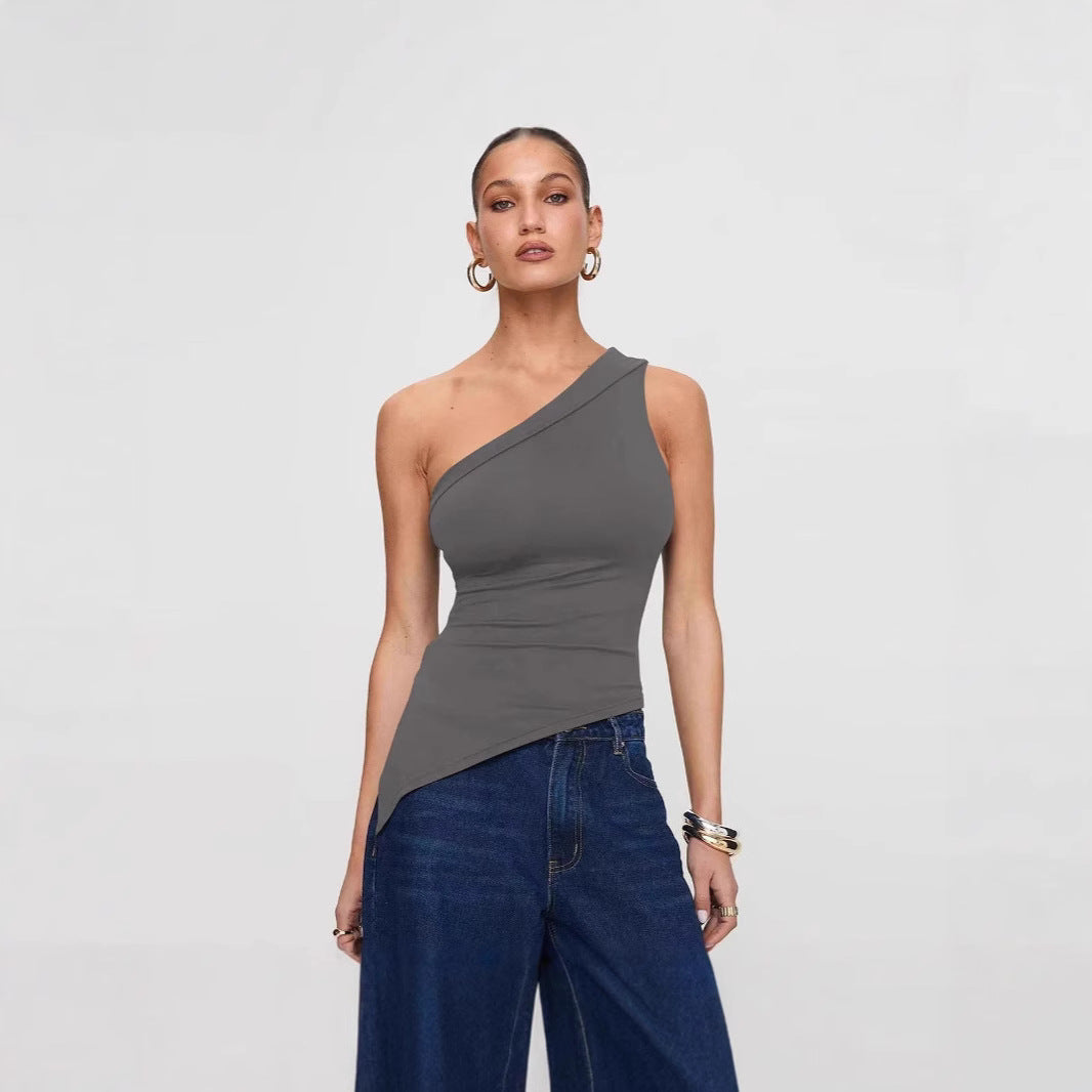 Women's Irregular Slit Design High-grade Top