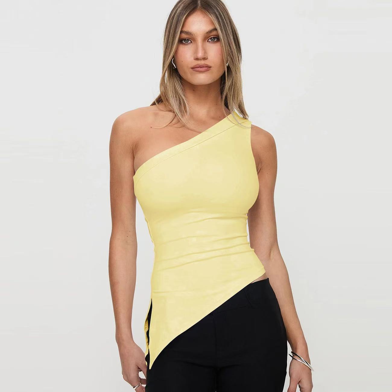 Women's Irregular Slit Design High-grade Top