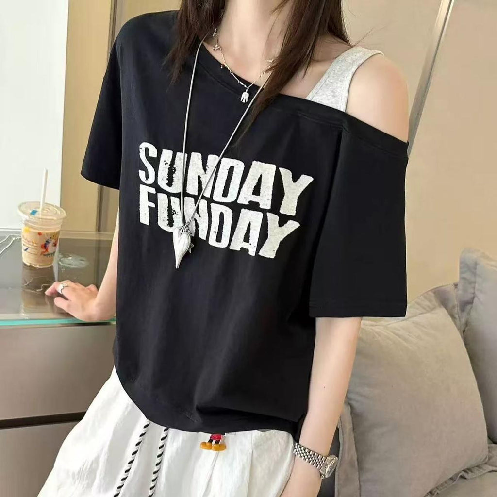 Short Sleeve Loose Slimming T-shirt Top