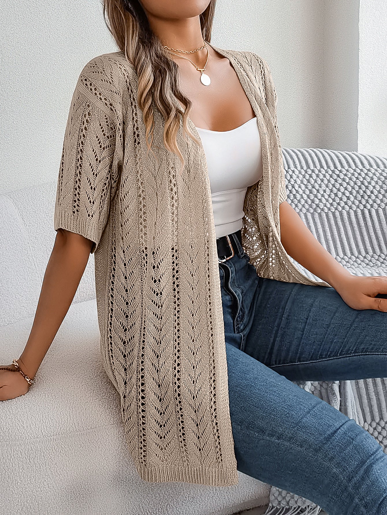 Women's Hollow Knitted Sun Protection Shirt