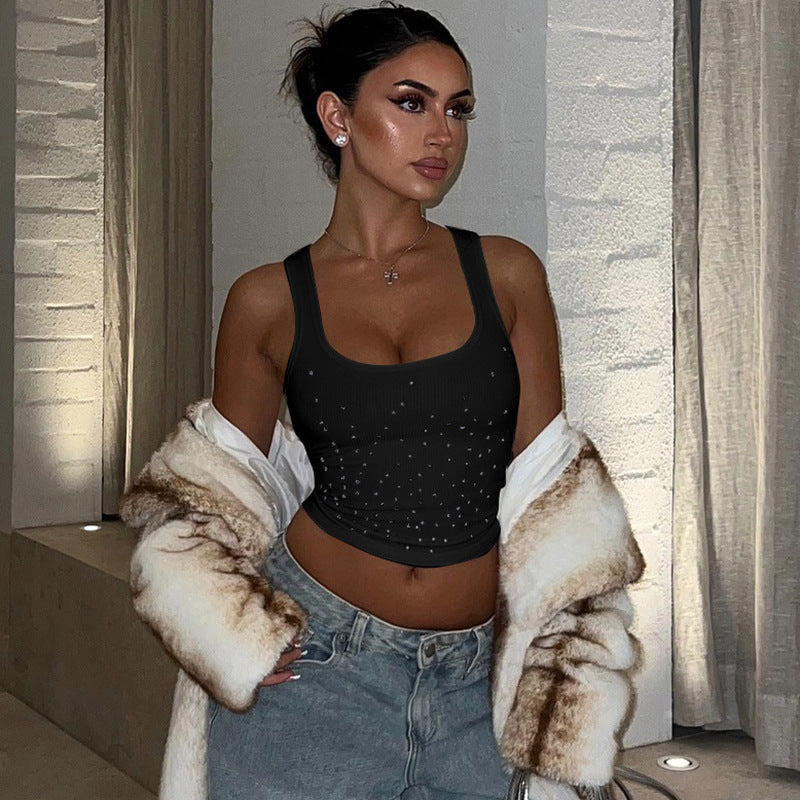 Women's Clothing Fashion Rhinestone Camisole Tube Top