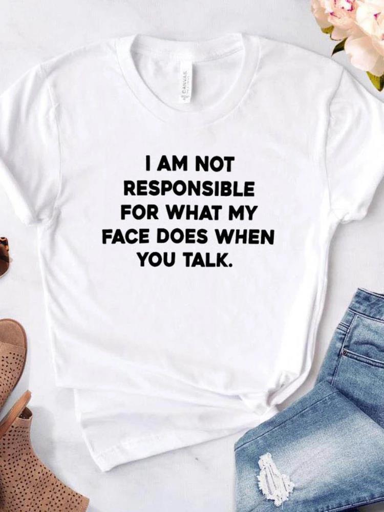 Women's Letter Printing Short Sleeve Loose T-shirt