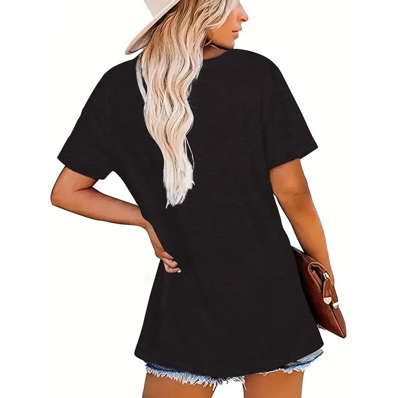 Women's Love Heart Print T Shirts Summer Funny Short Sleeve Tops