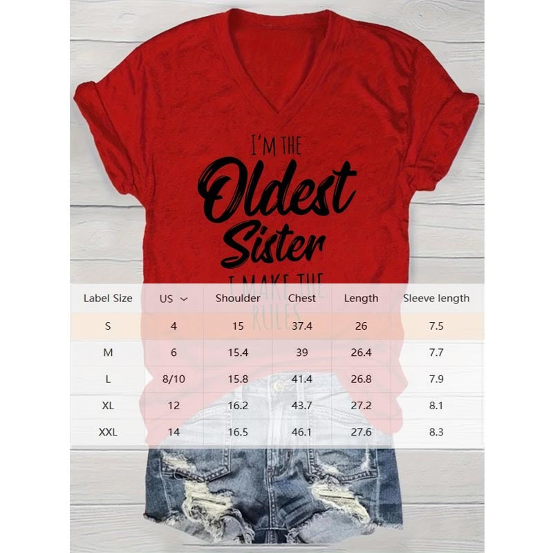 Women's Vibrant Letter Print V-Neck Tee Casual Short Sleeve Summer Top