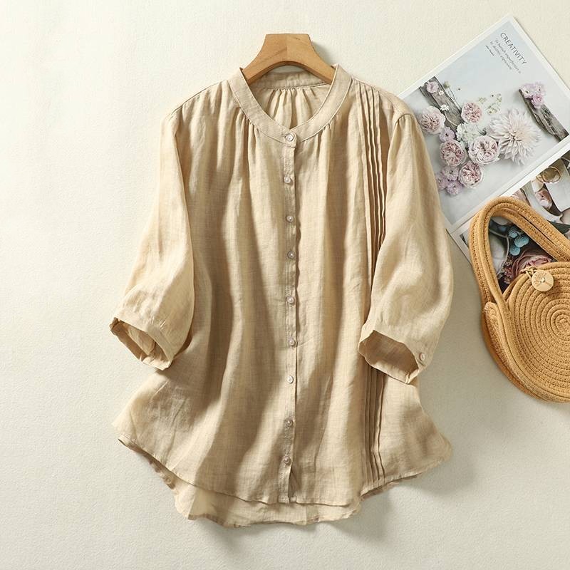 Top Stand Collar Casual Simple Loose