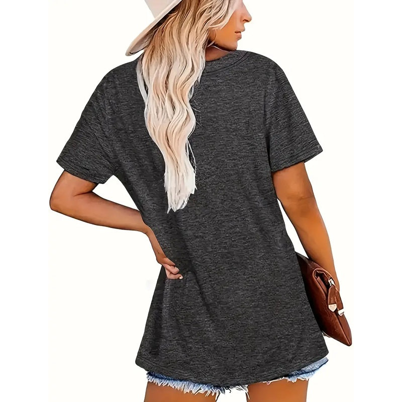 Women's Graphic T Shirts Letter Print Short Sleeve Loose Casual Summer Tops