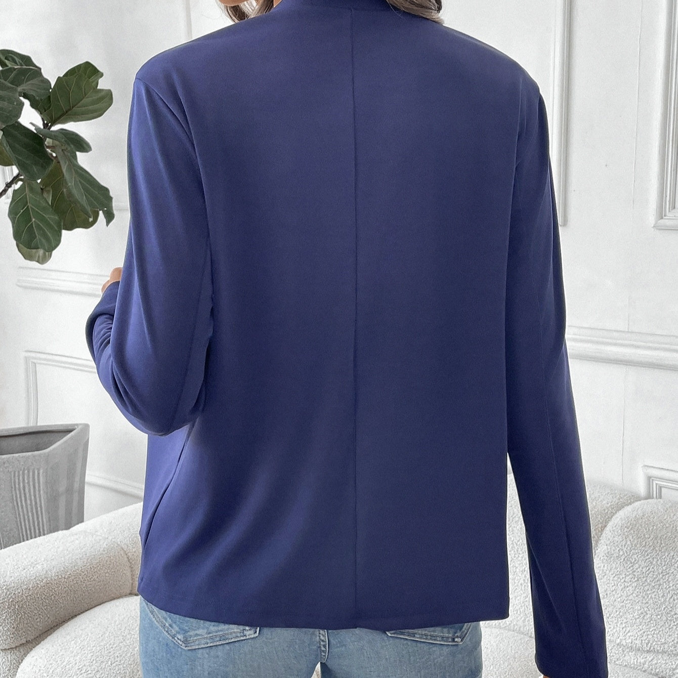 Women's Solid Color Button Design Simple And Fashionable Versatile Suit Jacket