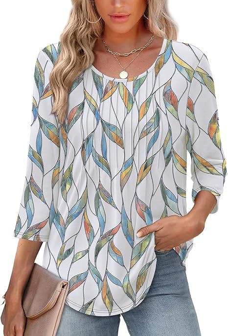 New Women's Long Sleeved Top, Fashionable And Casual Pleated Low Round Neck Women's T-shirt
