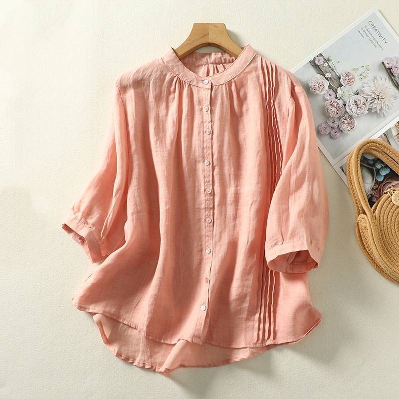 Top Stand Collar Casual Simple Loose