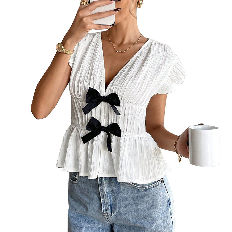Bow Cardigan Shirt Women