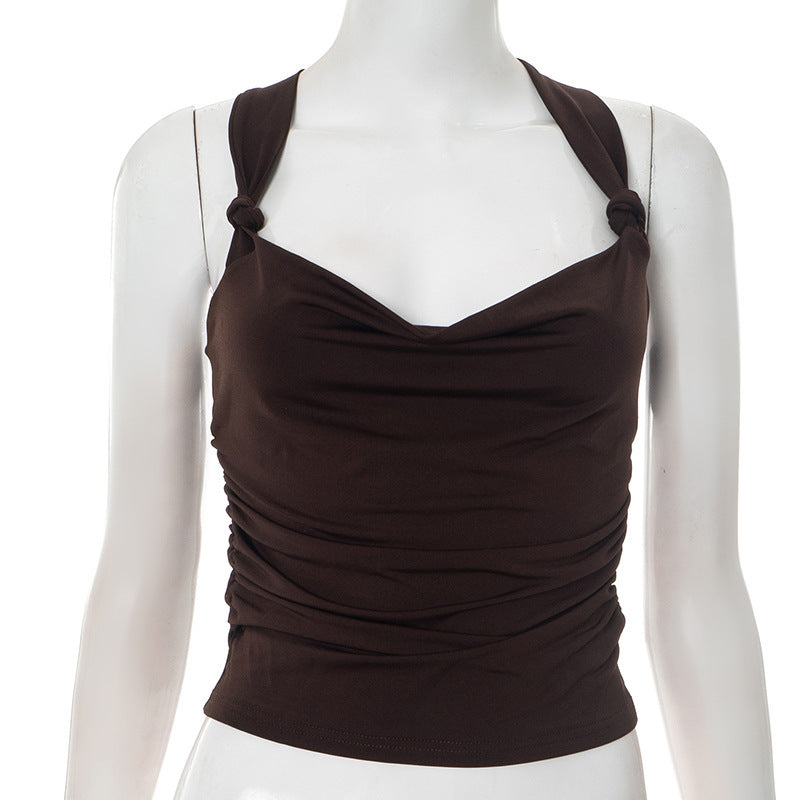 Women's Pleated Cross Cool Spicy Backless Underwaist