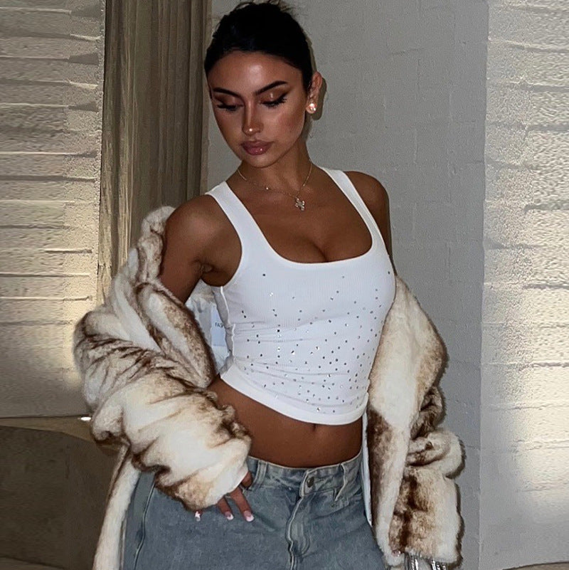 Women's Clothing Fashion Rhinestone Camisole Tube Top