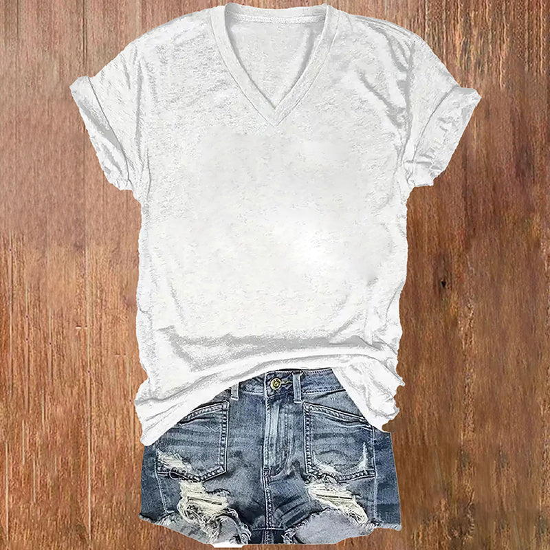 3-Pack Women's Basic V-Neck Tees Set Summer Soild Color Short Sleeve T-Shirts