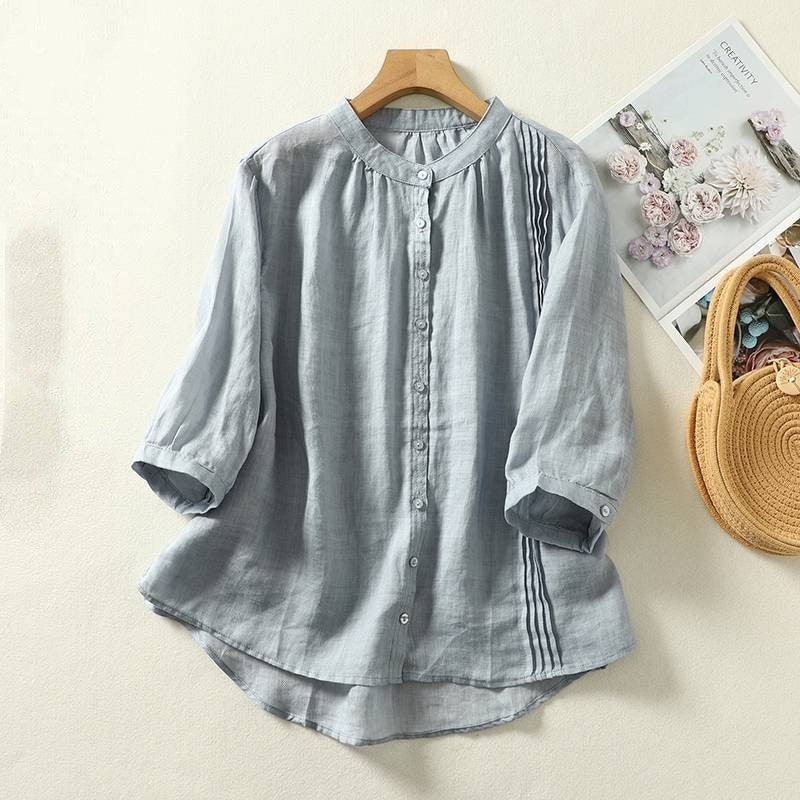 Top Stand Collar Casual Simple Loose