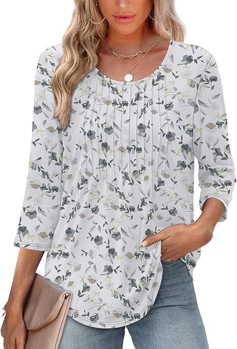 New Women's Long Sleeved Top, Fashionable And Casual Pleated Low Round Neck Women's T-shirt
